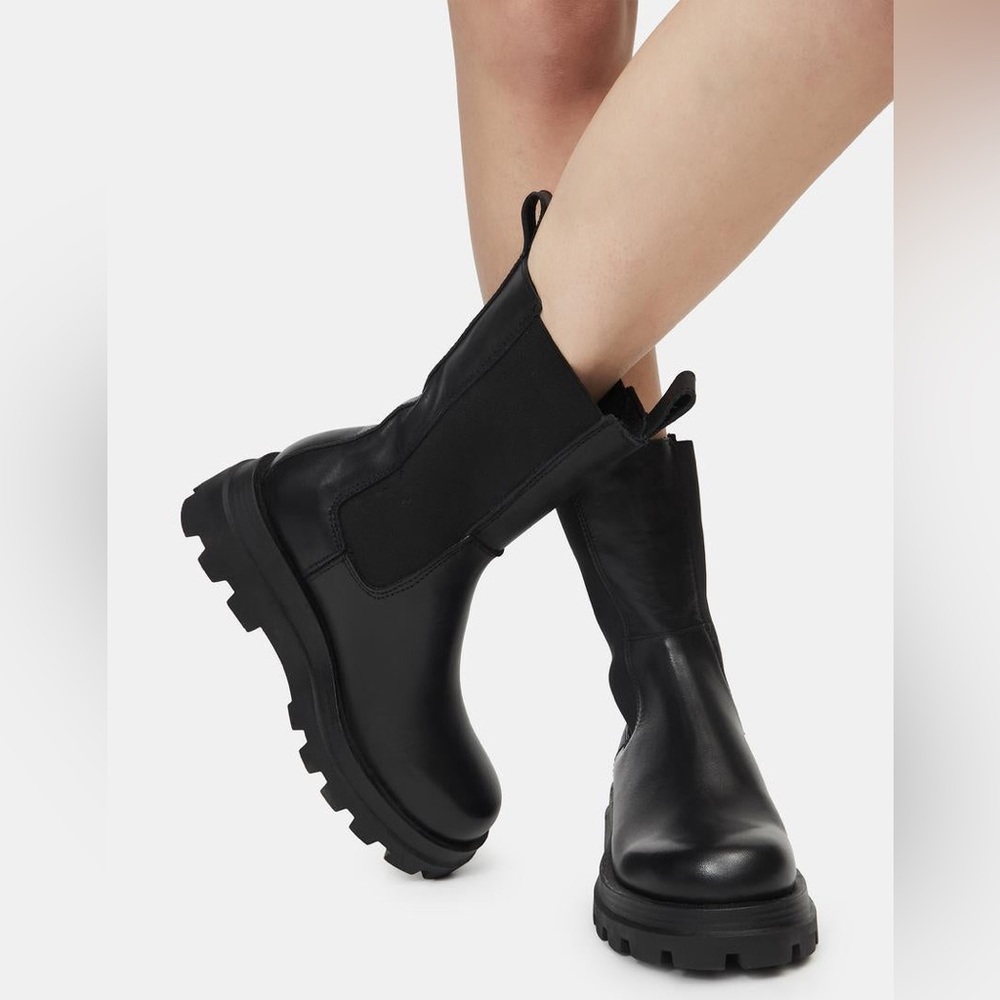 Steve Madden explorer Black Chunky Lug leather Chelsea Boots